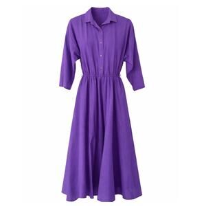 Vintage 1980s The American Shirt Dress Purple size 8